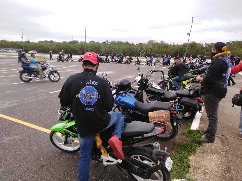 Miembros de la hermandad de motociclistas Malos Tampico.