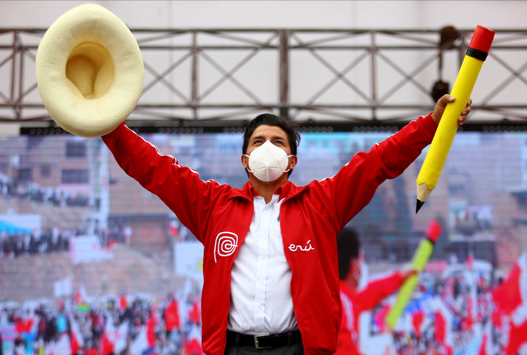 Pedro Castillo, candidato a la presidencia de Perú. (Getty Images)