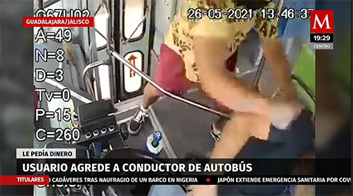 Usuario agrede a conductor de autobús en Guadalajara