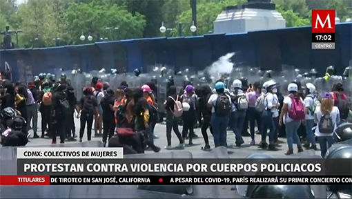 Mujeres protestan contra violencia policiaca en CDMX