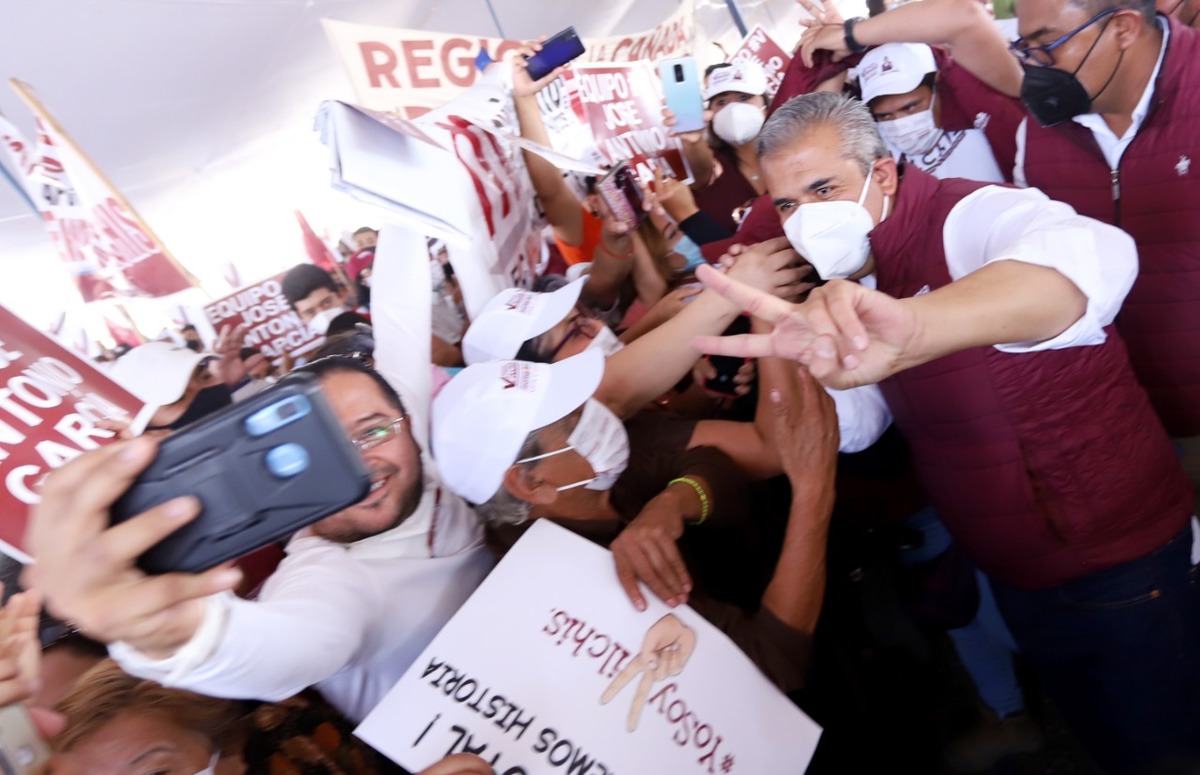 Vilchis Contreras encabezó  la caminata por la continuidad de la Cuarta Transformación en Ecatepec.| Especial.