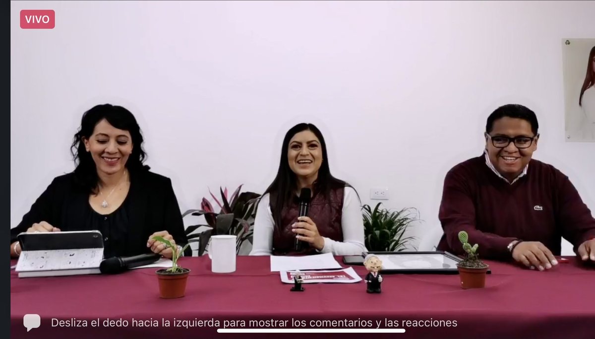 Claudia Rivera en conferencia de prensa. (Especial)