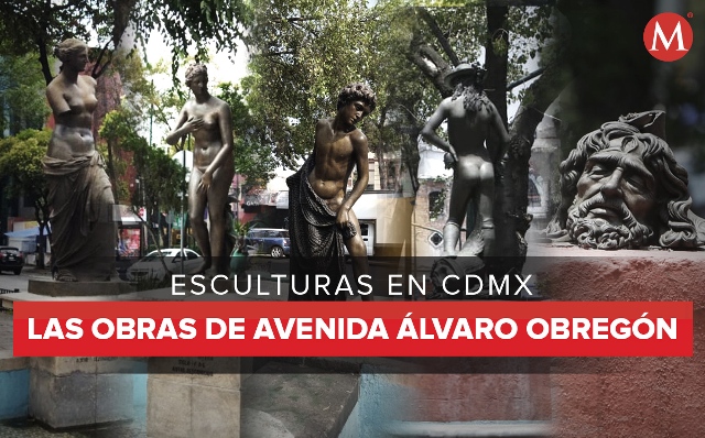 Estatuas renacentistas en la colonia Roma y Condesa.