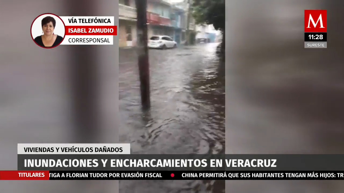 Se registran inundaciones y encharcamientos en Veracruz