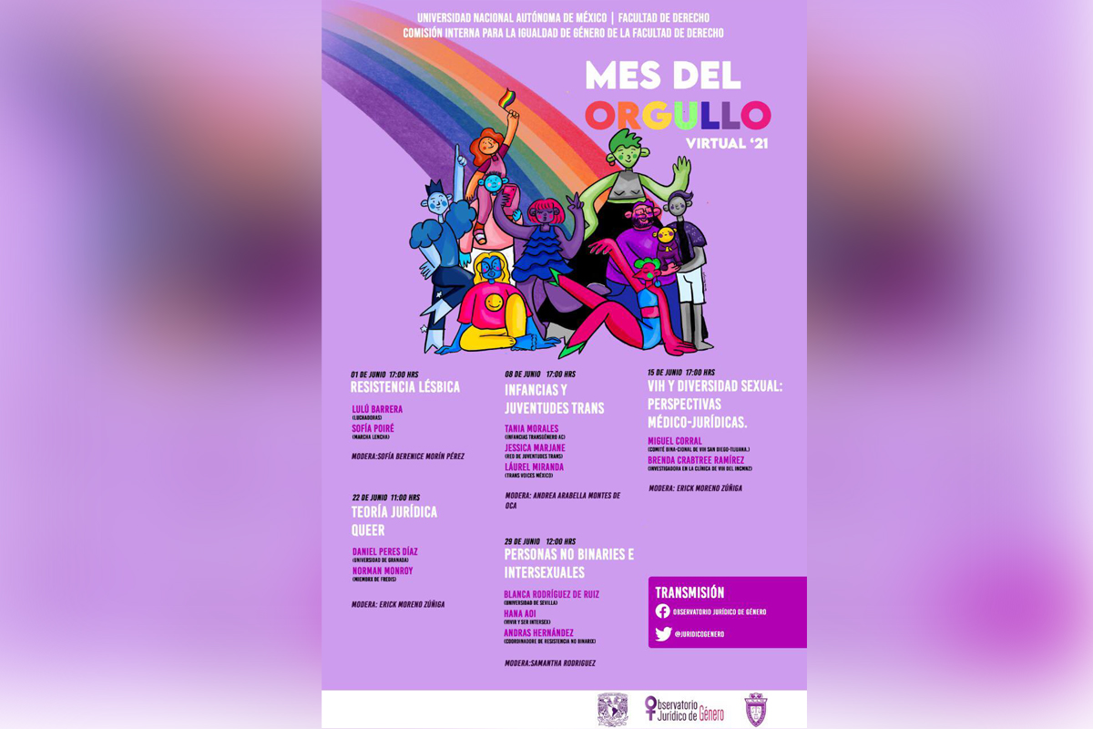 Cartel del Ciclo de Conferencias "Mes del Orgullo virtual '21". (cortesía)
