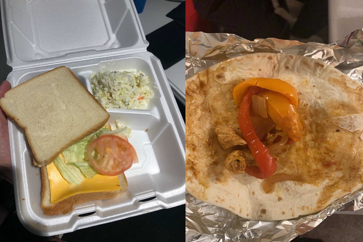 Fotos de los almuerzos servidos después de un partido. (Tomada de Twitter)