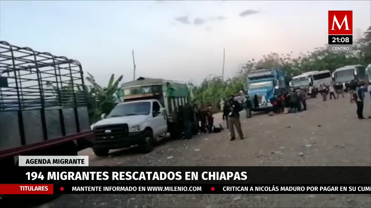 Rescatan a 194 migrantes en Chiapas