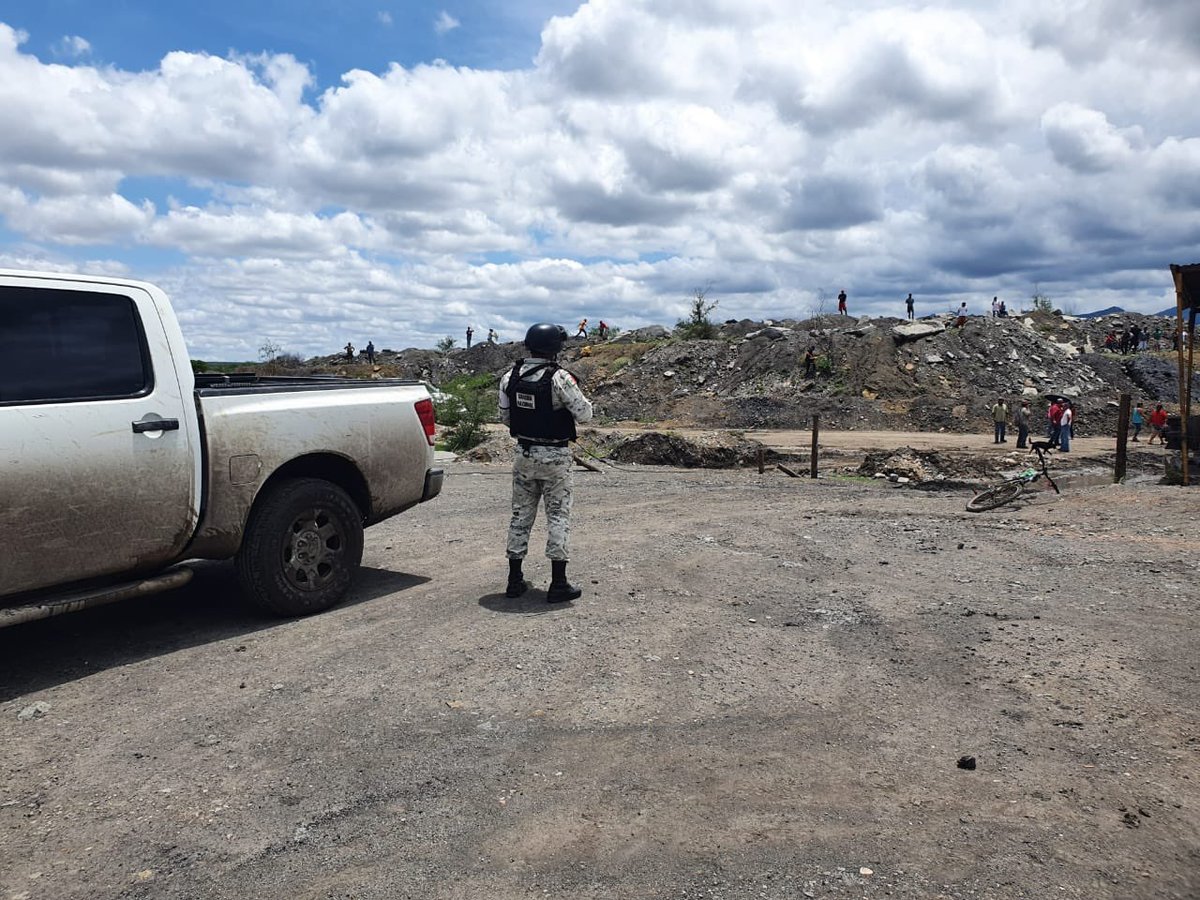 Elementos de la Guardia Nacional en la zona de la mina en Coahuila. (@Twitter Guardia Nacional)