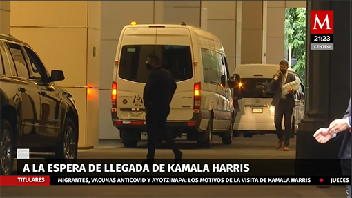 A la espera de la llegada Kamala Harris