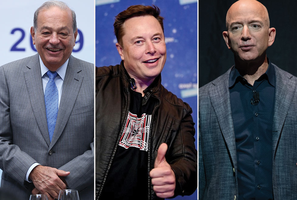 Carlos Slim, Elon Musk y Jeff Bezos están en la lista de los más ricos del mundo de Forbes.
