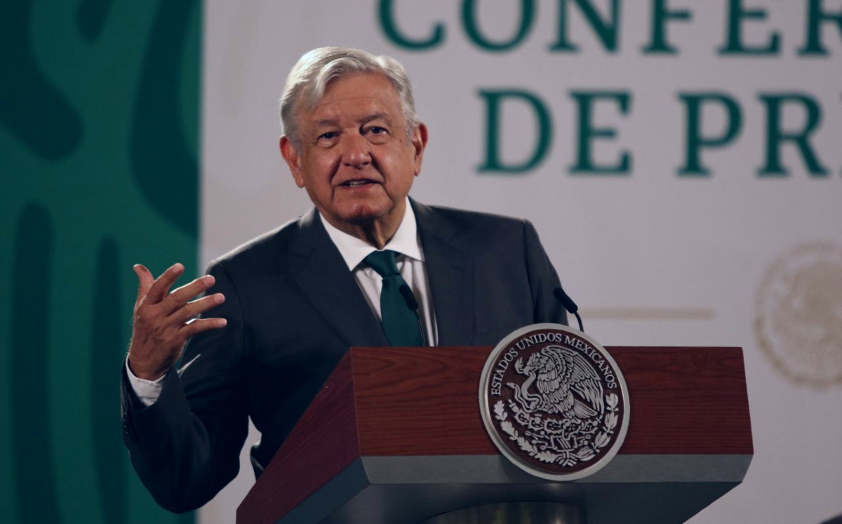 López Obrador durante su conferencia mañanera de hoy en Palacio Nacional. (Cuartoscuro)