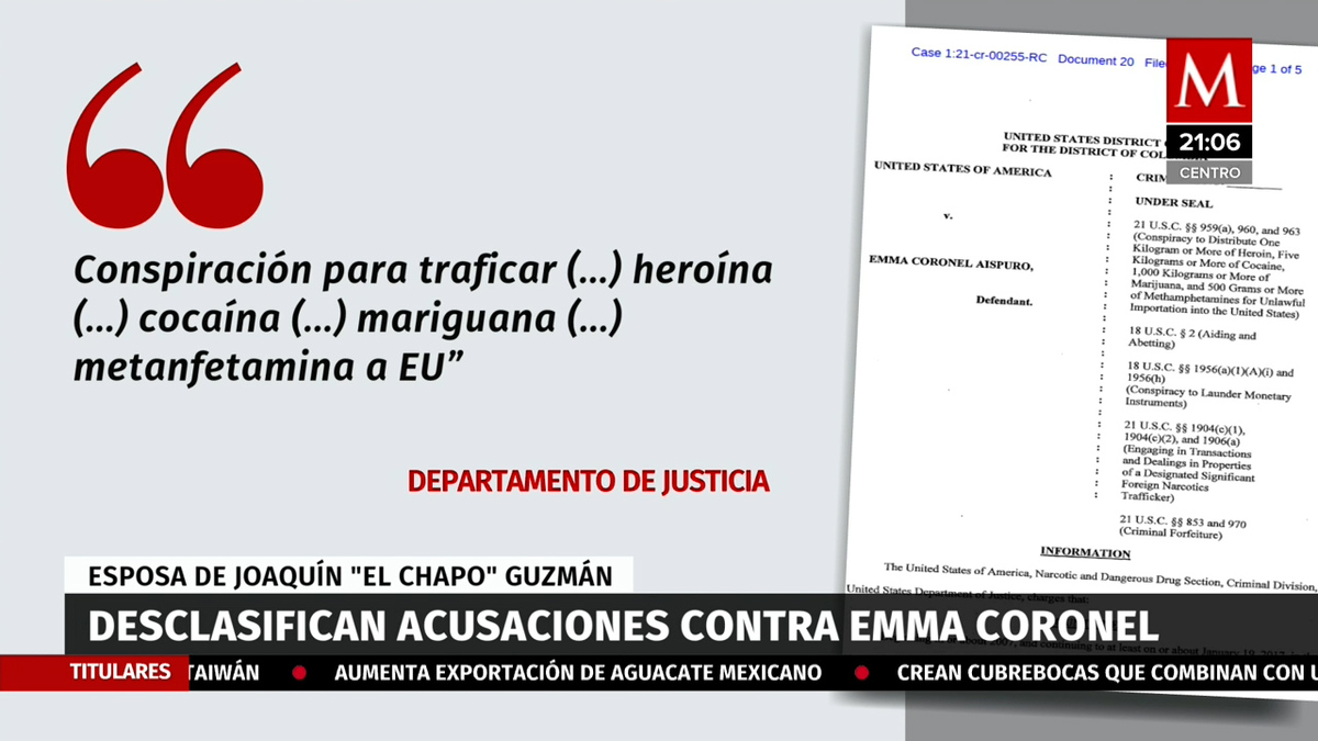 EU desclasifica expediente de Emma Coronel; la acusan de narcotráfico y lavado de dinero