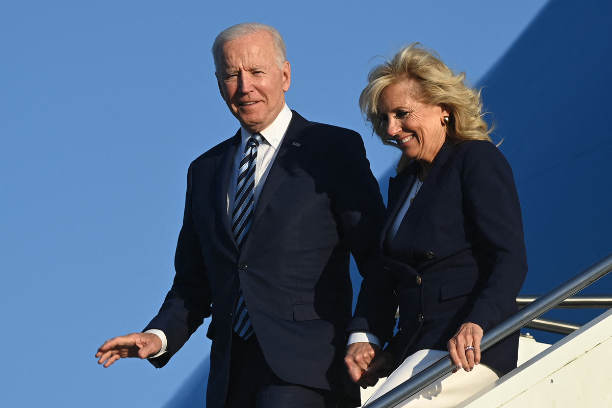 Joe Biden llega a Reino Unido. (AFP)