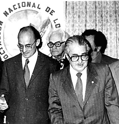 Luis Echeverría (izq.) designó a Luis M. Farías (der.) para completar el sexenio de Eduardo A. Elizondo. Archivo