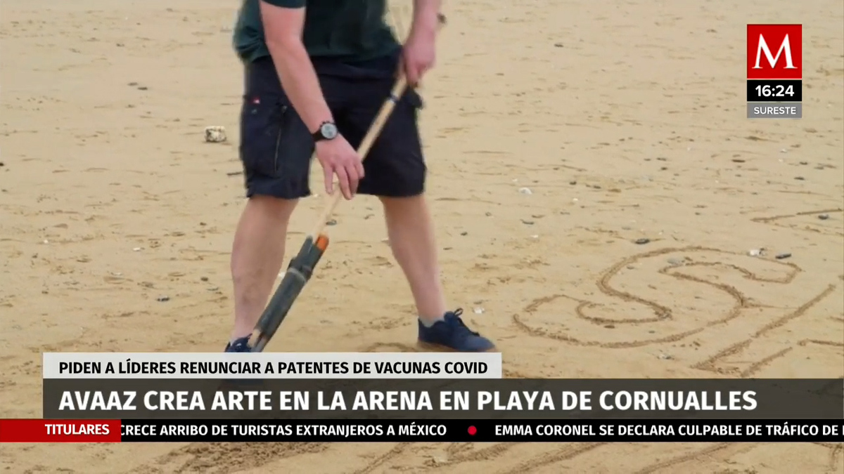 Avaaz dio la bienvenida a miembros del G7 con dibujos en arena