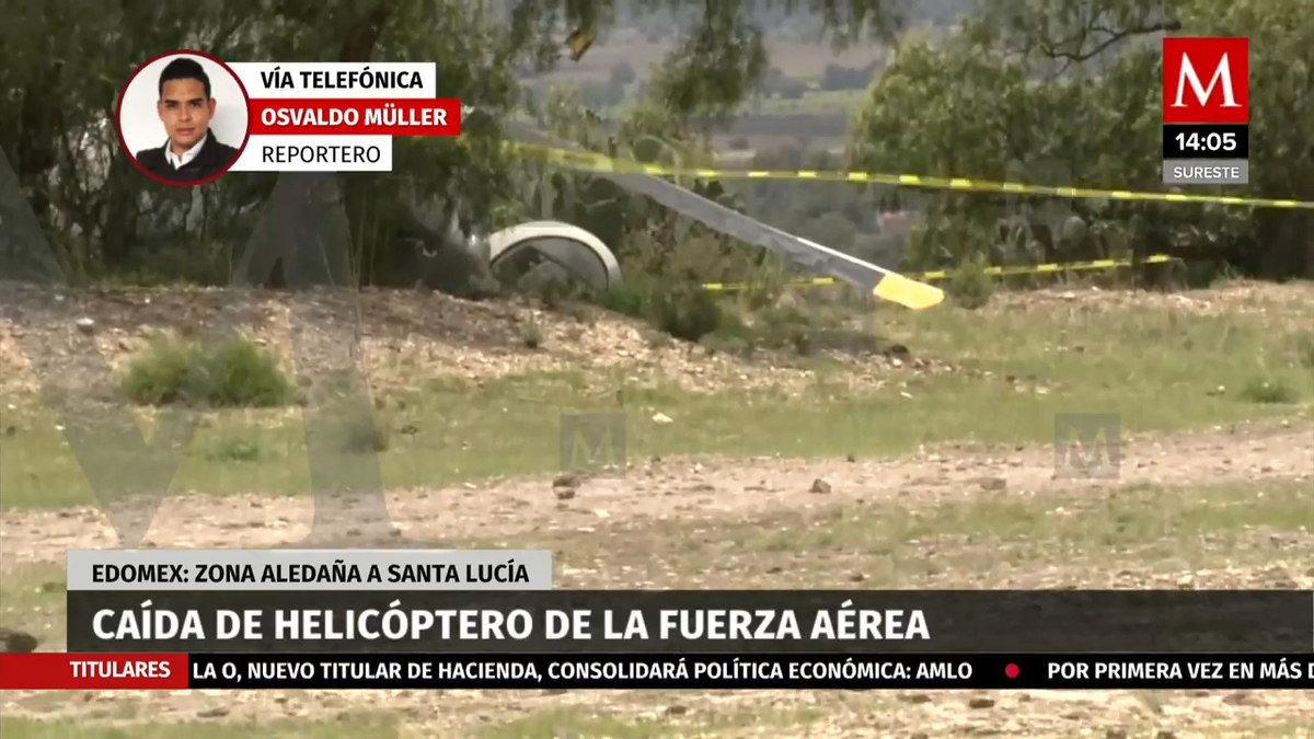 Cae un helicóptero de la Fuerza Aérea Mexicana en Edomex