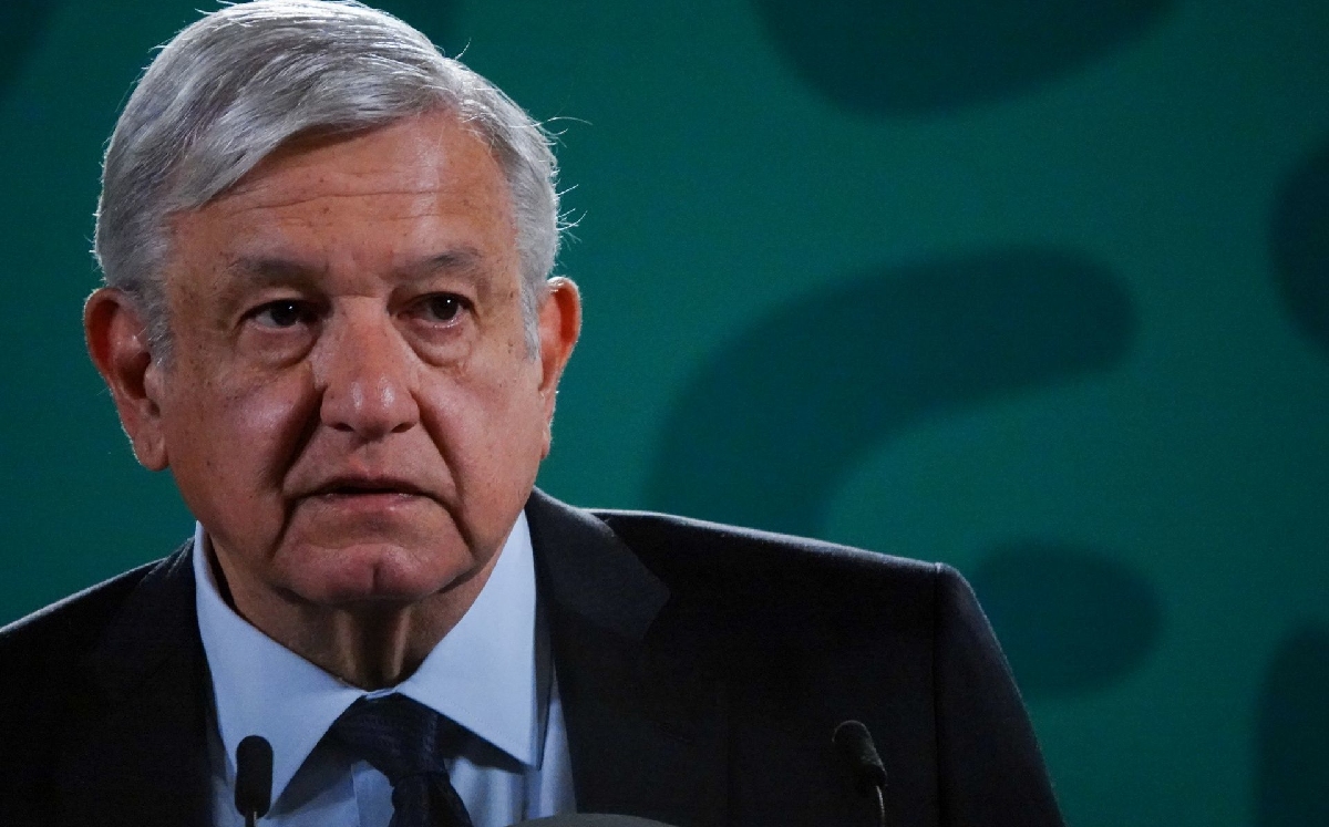 El mandatario el 11 de junio durante su conferencia de prensa en el Salón de Tesorería. (Cuartoscuro)