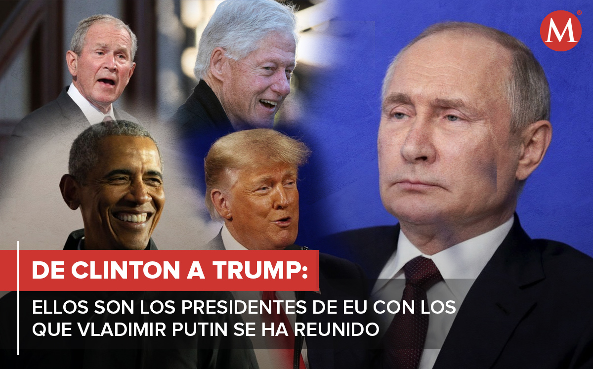 Ellos son los mandatarios estadunidenses con los que Vladimir Putin se ha reunido. / Fotografía: equipo de diseño Milenio.