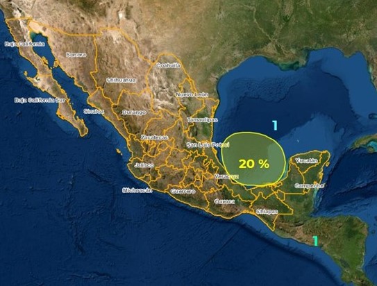 Posible formación ciclónica en el Golfo de México. (SMN)