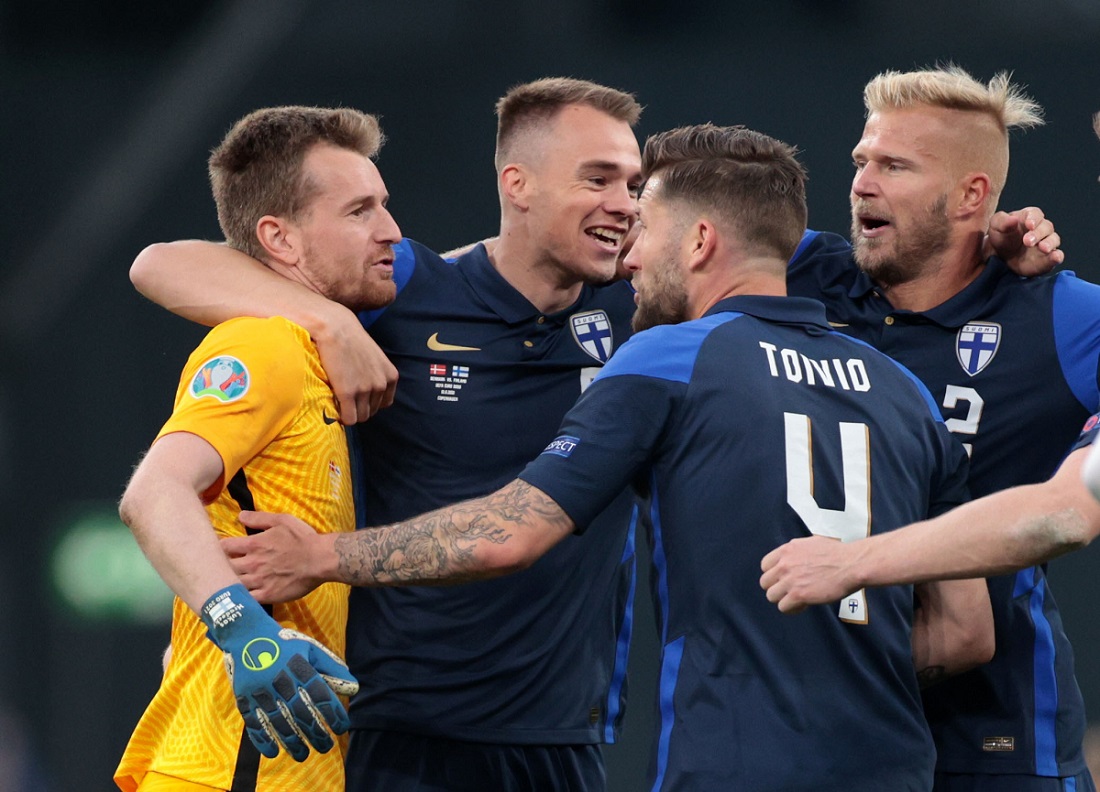Finlandia venció por la mínima a Dinamarca en la Eurocopa 2020 (Reuters)
