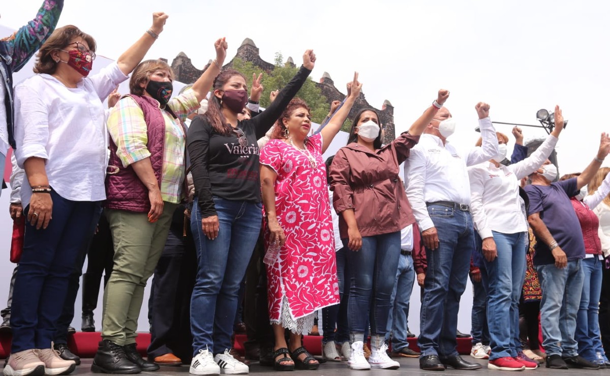 Morenistas realizaron un mitin en la Plaza de las Tres Culturas.  | Javier Ríos