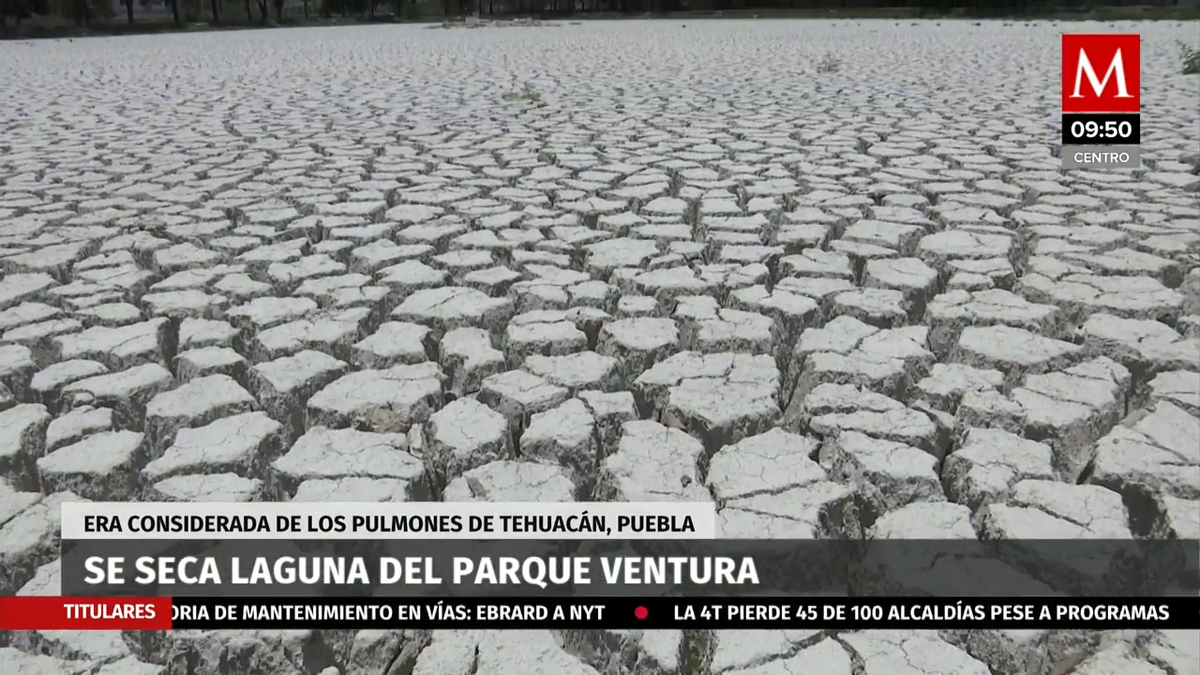 Se secó la laguna artificial en Puebla