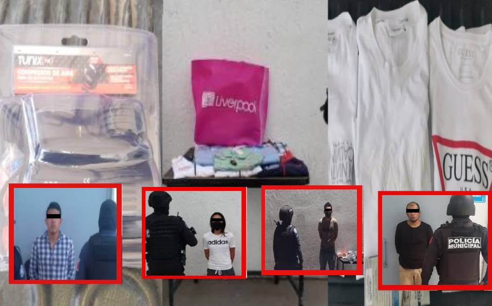 Detienen en Celaya a cuatro por robo a tiendas departamentales