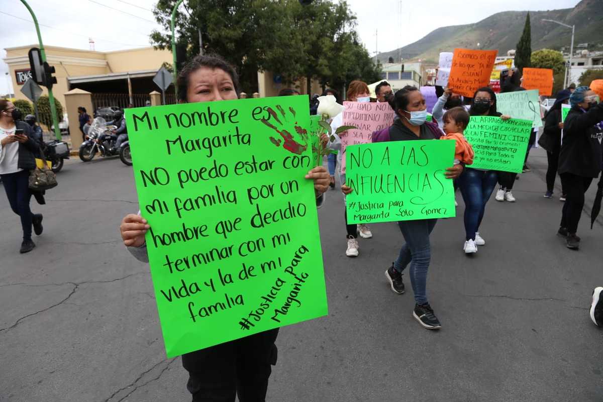Manifestación de familiares y amigos de Margarita, víctima de feminicidio. (Jorge Sánchez)