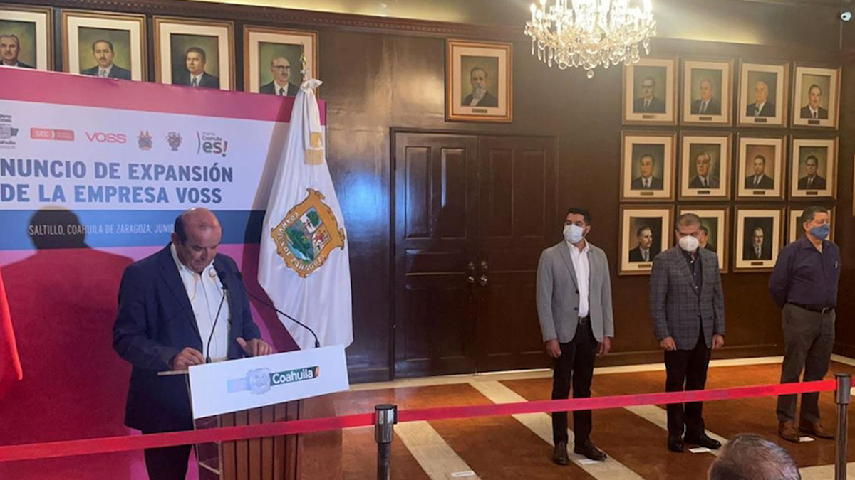 Anuncian inversión de empresa 'Voss' en Coahuila