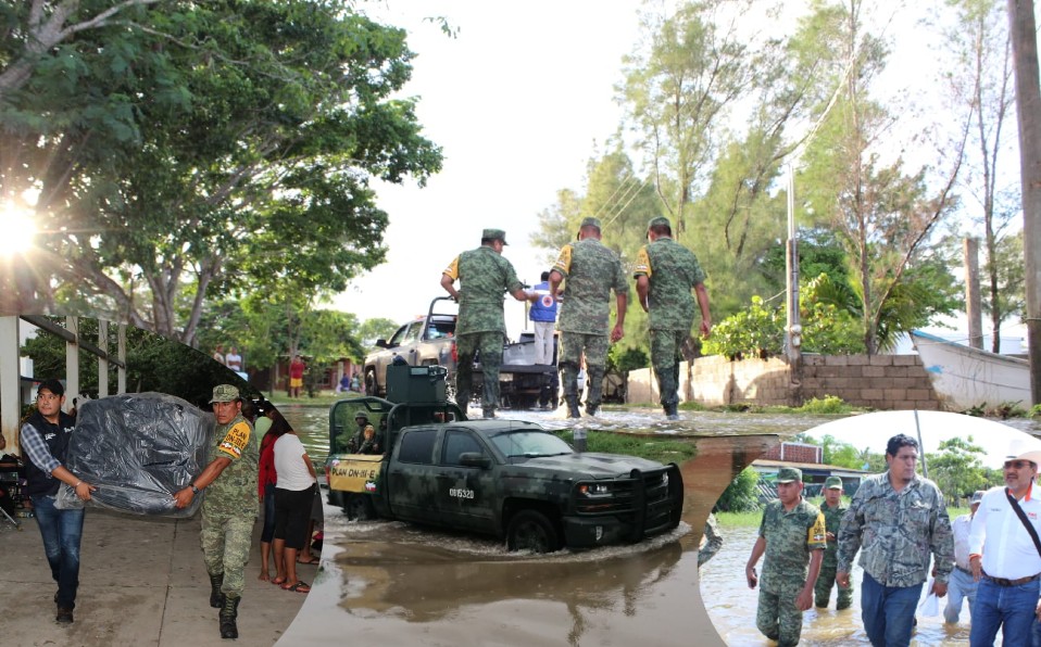 Elementos del cuartel Tampico ayudaron en la inundación de Aldama