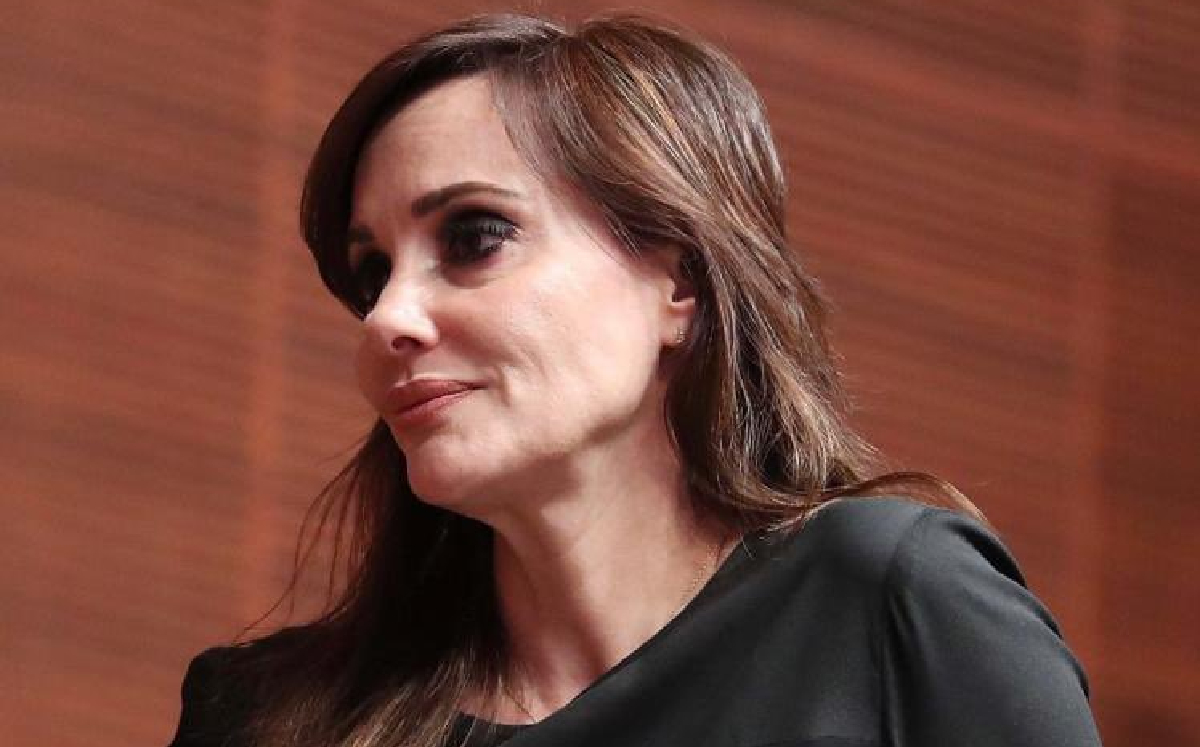 La legisladora por el PAN, Lilly Téllez, durante una sesión ordinaria en el Senado. (@LillyTellez)