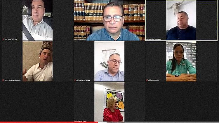 Sesión virtual de la Comisión de Justicia y Seguridad Pública NL. Foto: Especial.