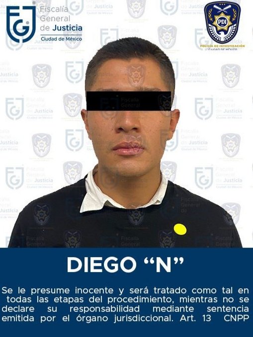 Diego Armando 'N'. (Tomada de @FiscaliaCDMX)
