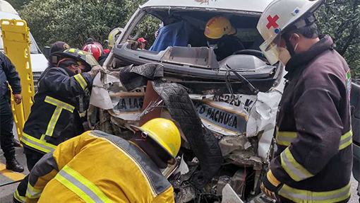 Diez personas lesionadas por accidente vial en Hidalgo
