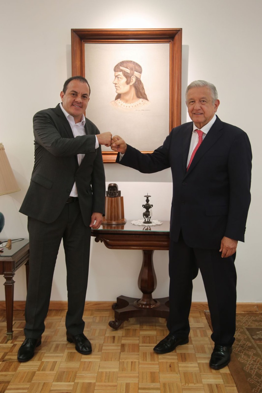 AMLO y Cuauhtémoc Blanco tuvieron una reunión en Palacio Nacional. (Especial).