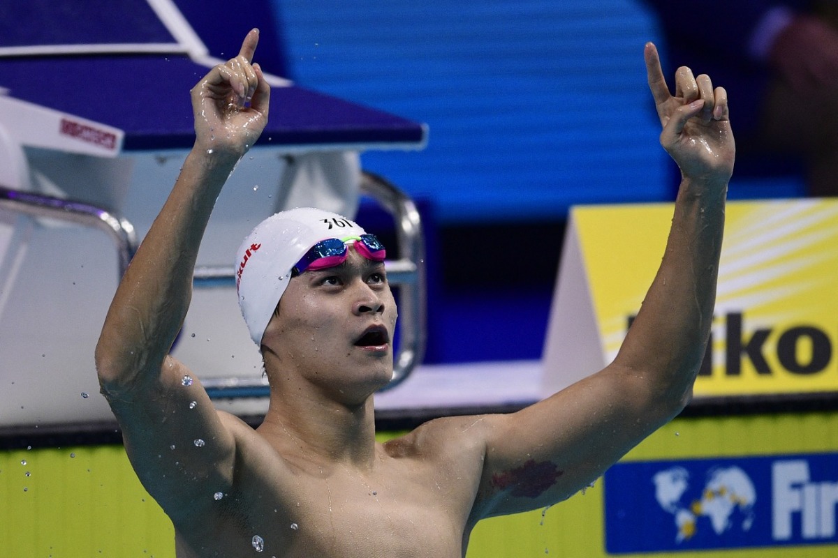Sun Yang, fue sancionado y no disputara los juegos olímpicos de Tokio 2020. (AFP)