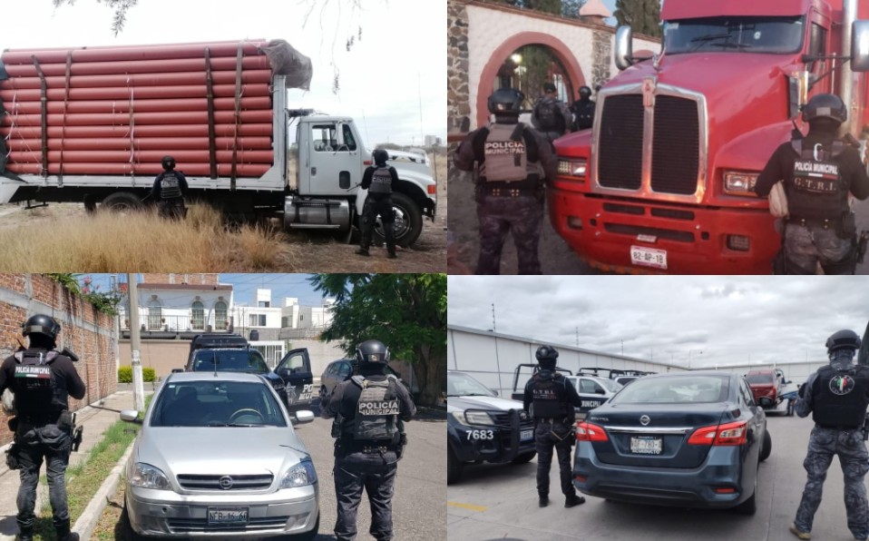 Recupera policía de Celaya 10 vehículos robados
