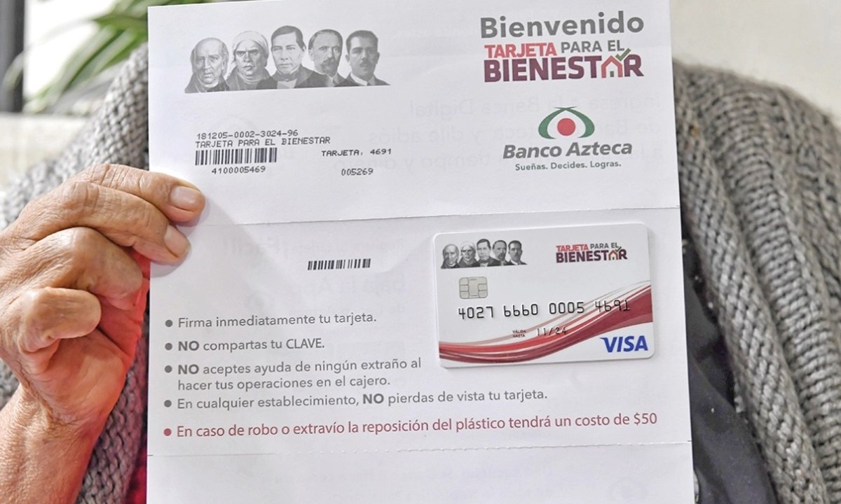 Tarjeta de pago para programas de Bienestar.