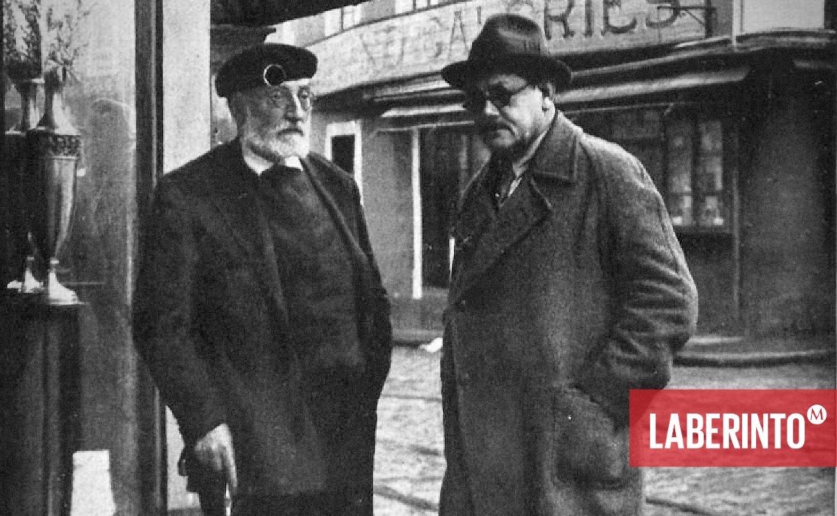 Miguel de Unamuno con el periodista argentino Juan José de Soiza Reilly. (Fundación Santander)