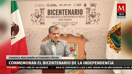 Coahuila, conmemoran el bicentenario de la independencia
