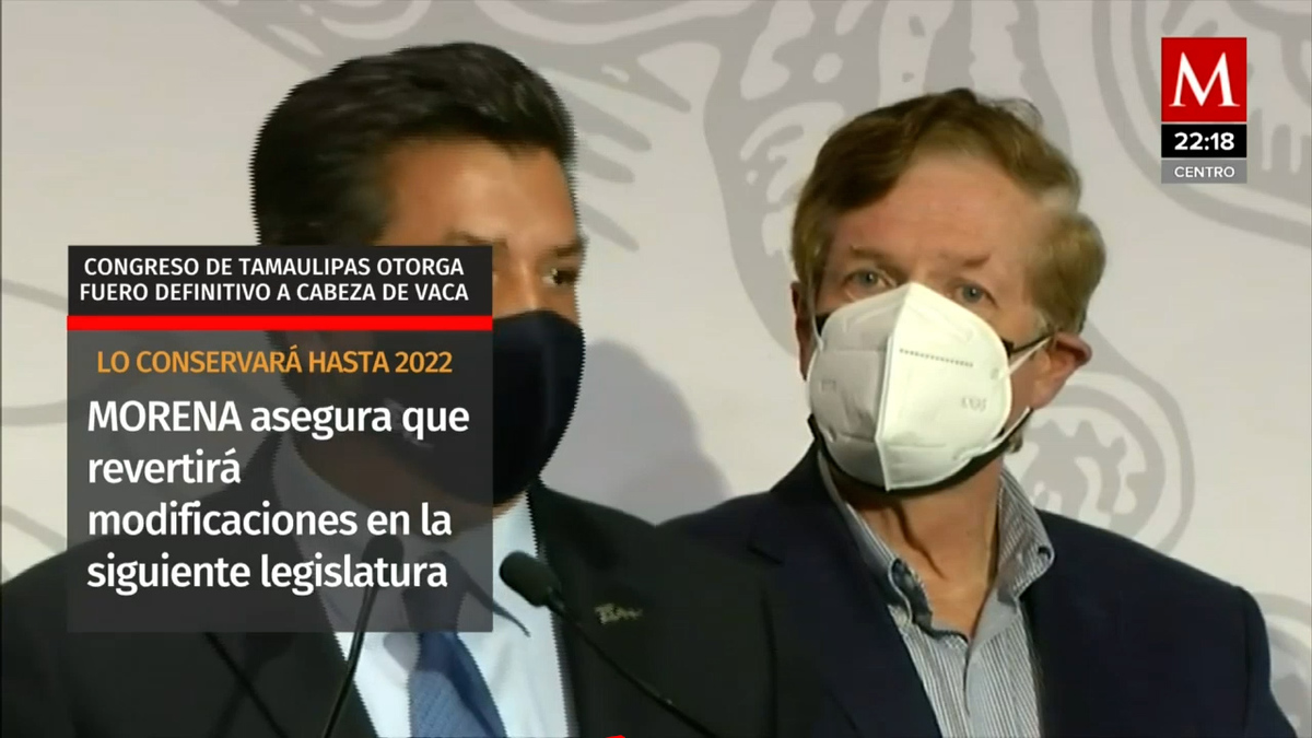 Congreso de Tamaulipas avala fuero definitivo a García Cabeza de Vaca