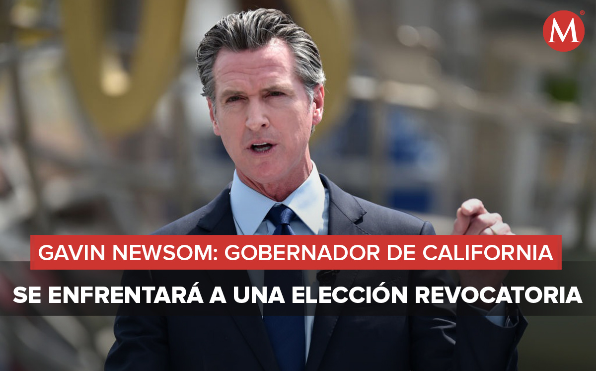 Gavin Newsom, gobernador de California.  Fotografía: Getty Images/ Equipo de diseño Milenio.