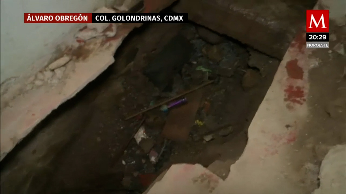 Se forma socavón dentro de una casa en la Álvaro Obregón