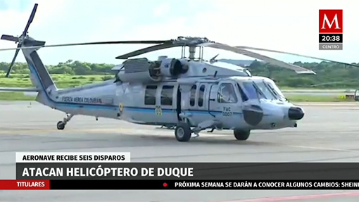 Captan momento en que disparan a helicóptero de presidente de Colombia