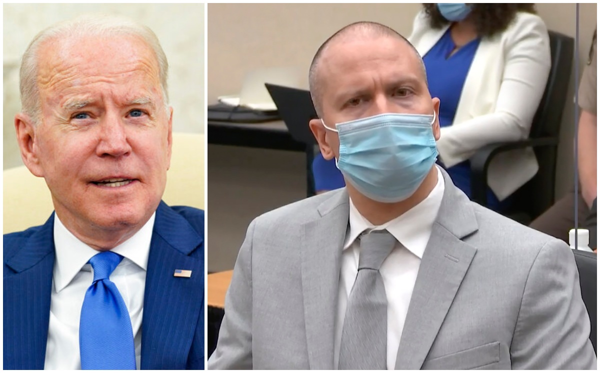 Joe Biden saludó la sentencia contra el ex policía Derek Chauvin. (AP)