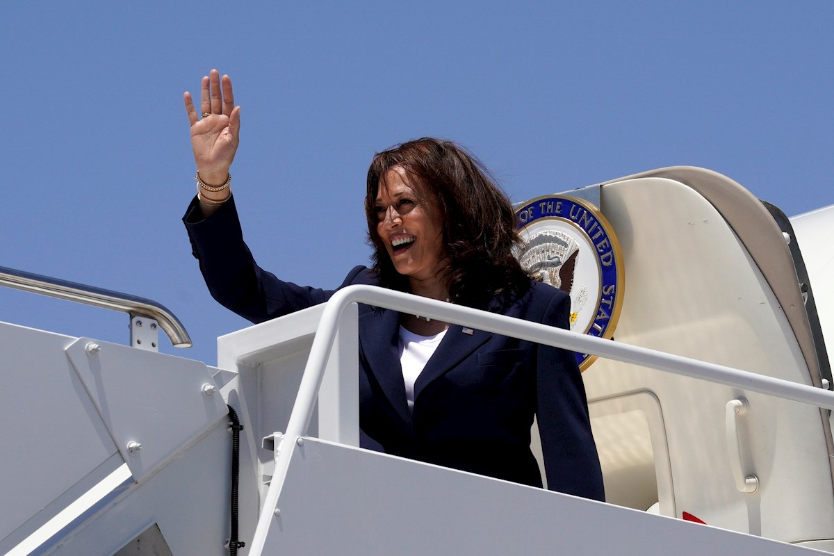 Kamala Harris visto El Paso, Texas, en medio de críticas de los republicanos. (EFE)