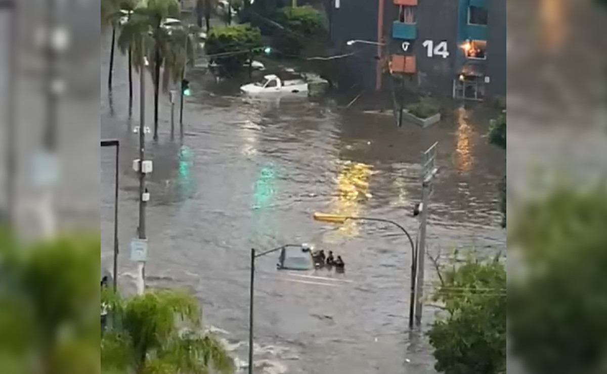 Rescatan a familia varada en avenida La Rosas y Faro en Guadalajara (Especial)
