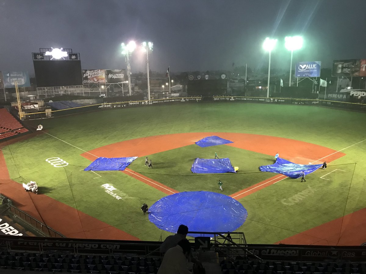 Se suspende juego de Mariachis contra Rieleros de Aguascalientes por lluvia (Twitter @MisMariachisGDL)