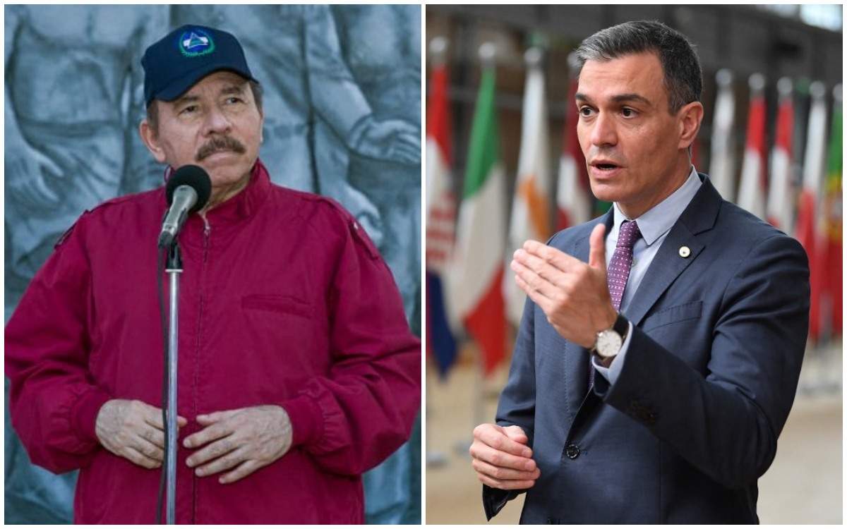 Daniel Ortega y Pedro Sánchez, respectivos presidentes de Nicaragua y España. | AFP y Presidencia de Nicaragua