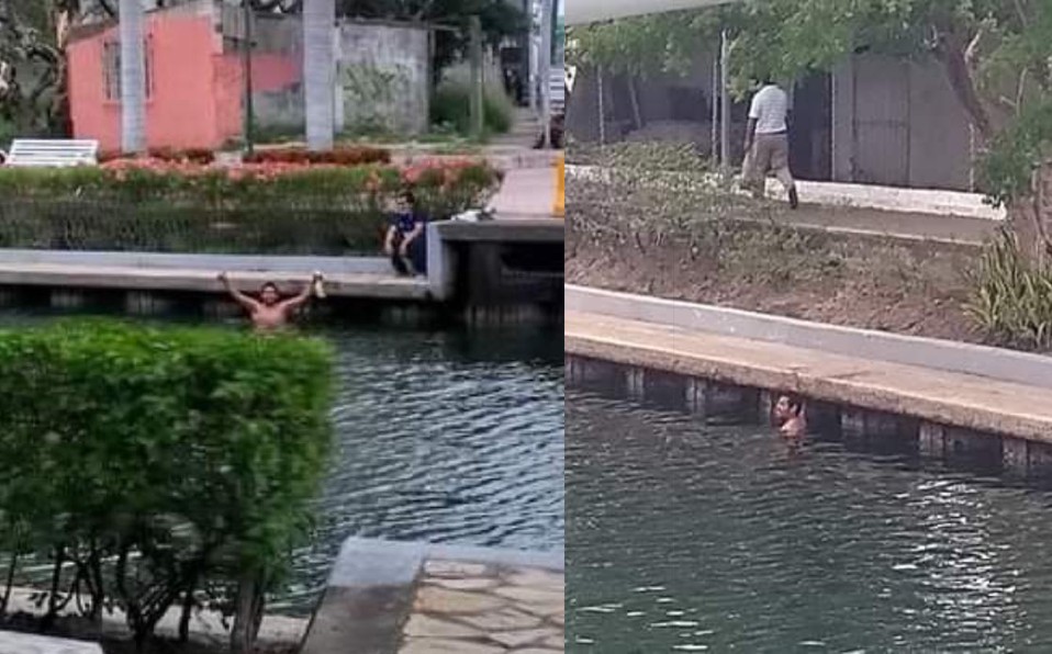 Hombres entran a canal de la cortadura sin importarles riesgo (Facebook)